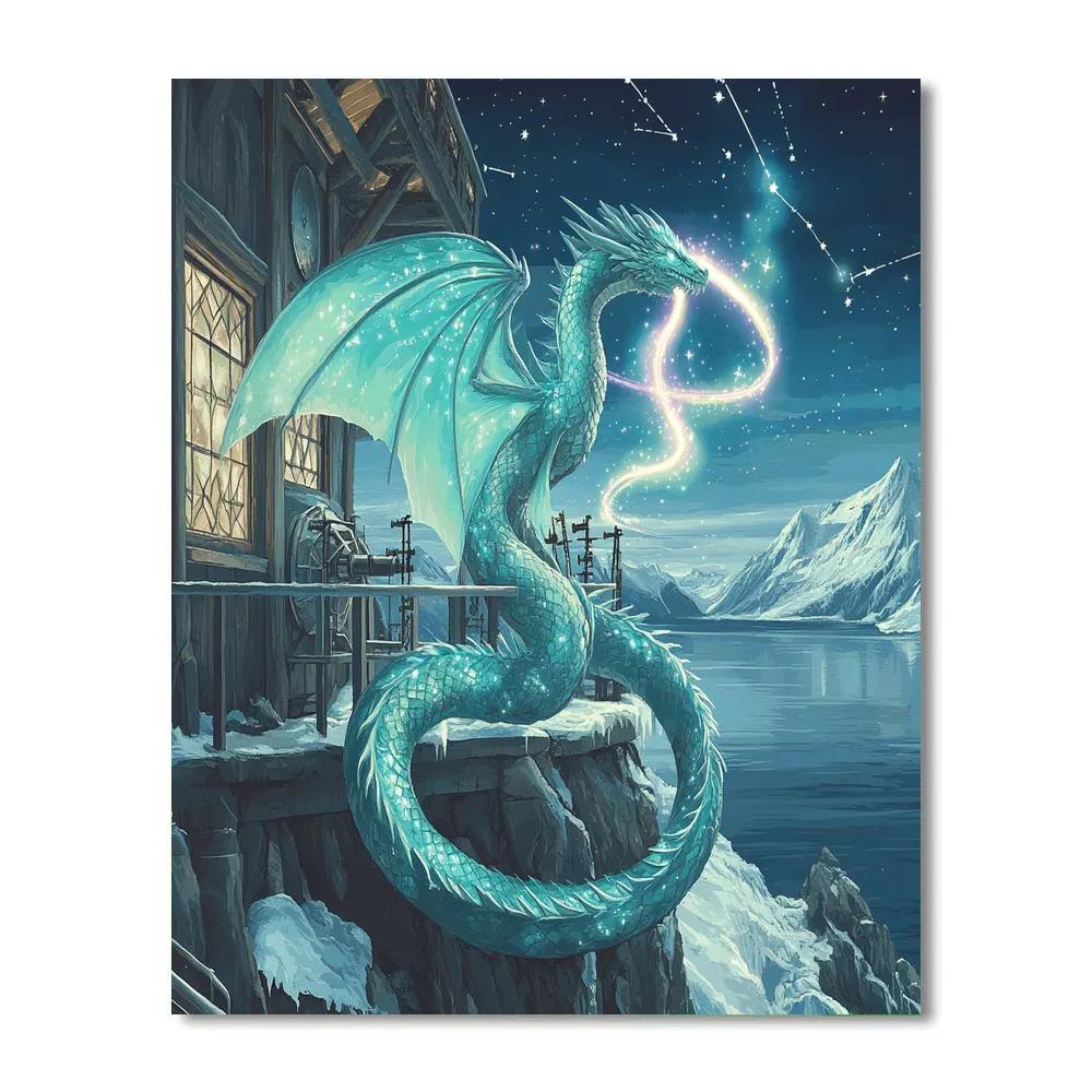 Aurora Observatory With Dragon Custodian paint by color