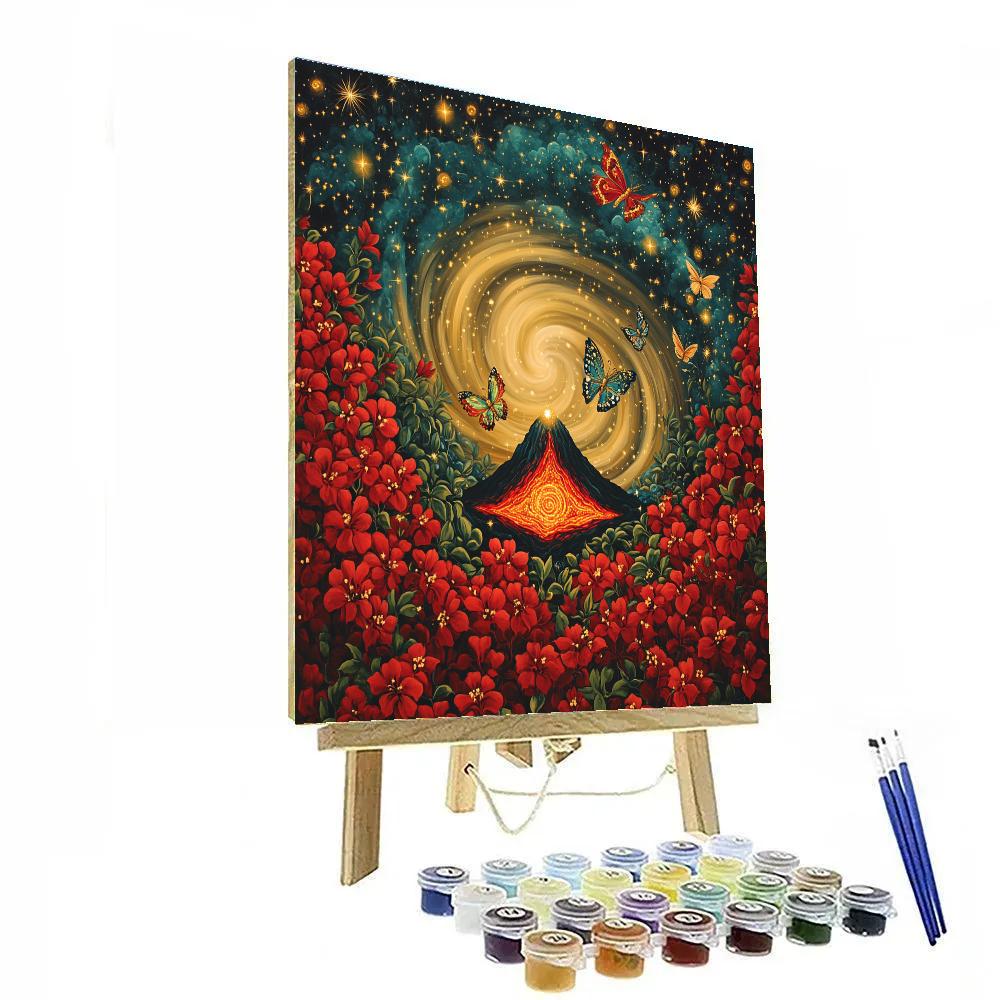 Frida Kahlo Inspired Volcanic Heart Garden Nebula Painting by numbers kit