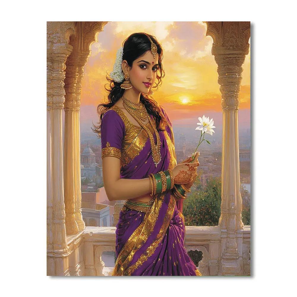 Parvati Jewel Toned Palace Balcony paint by number