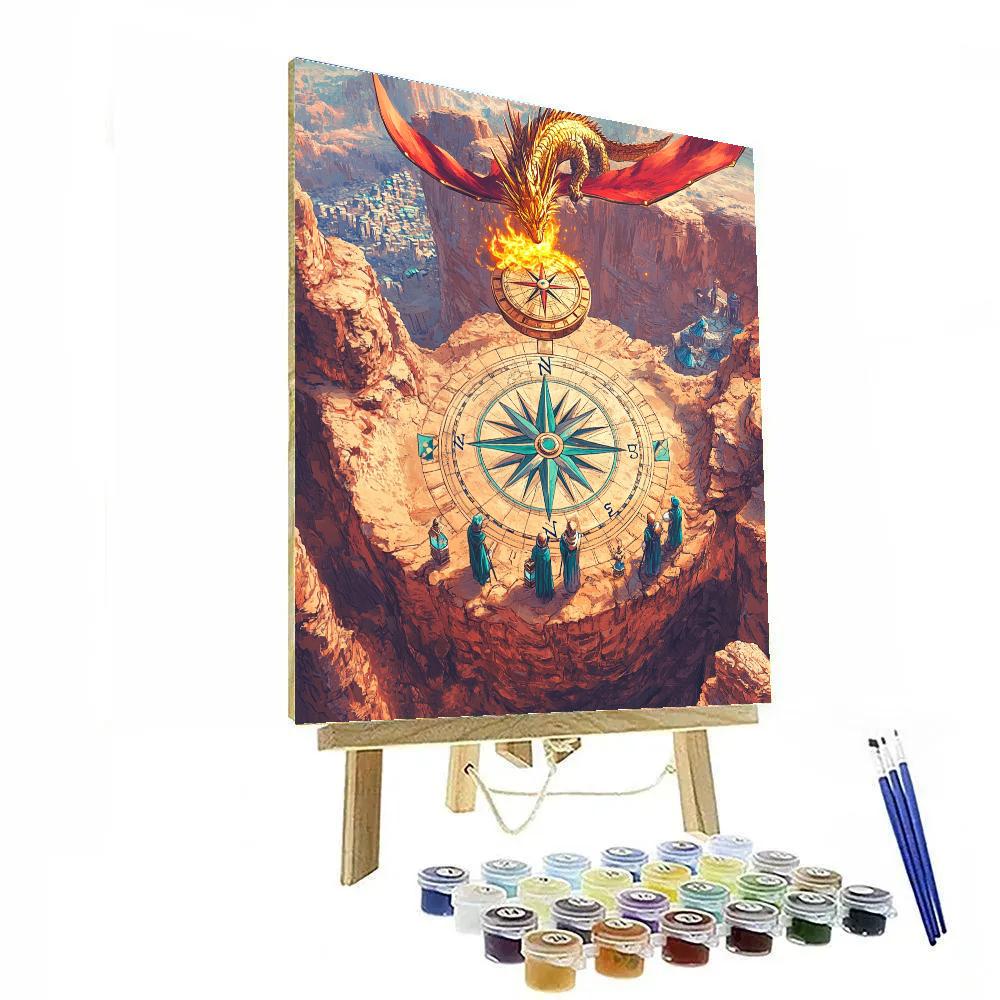 Dragon Forged Compass Rose Paint by numbers art