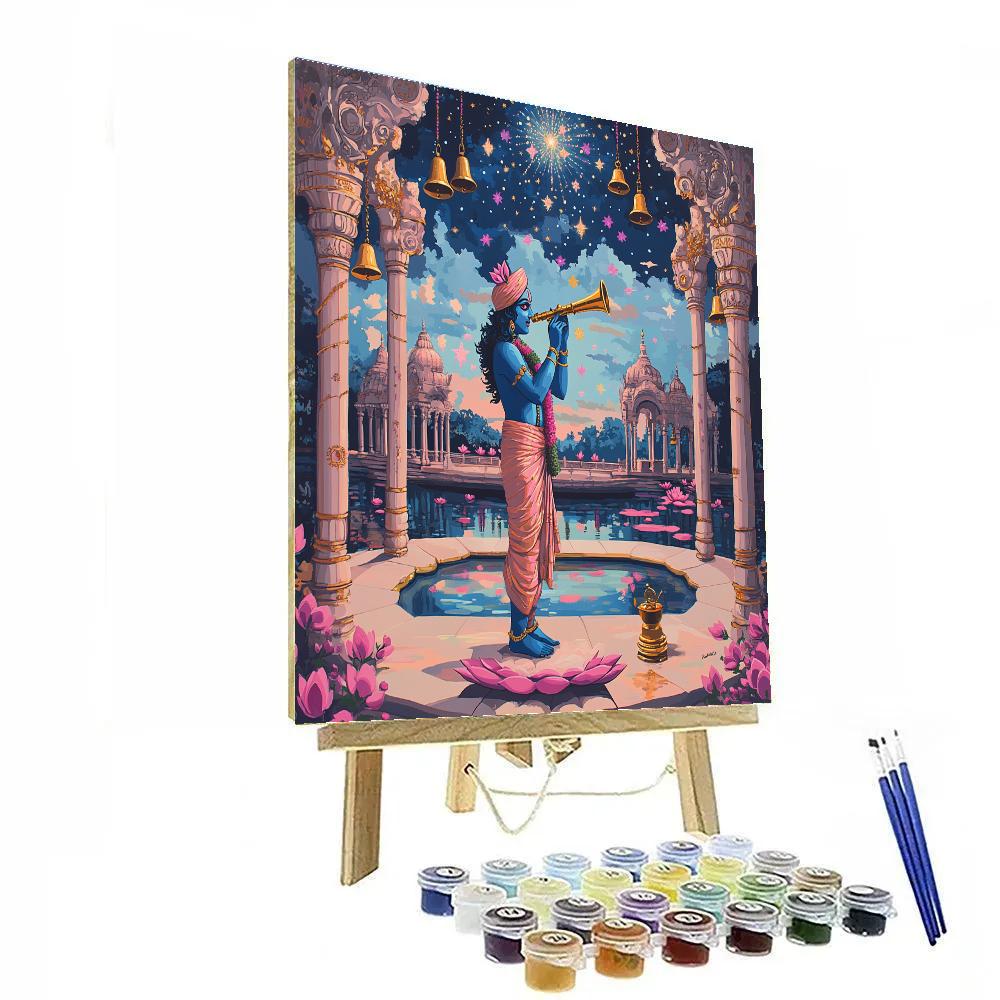 Krishna In The Lotus Observatory Pavilion Numbered painting kits