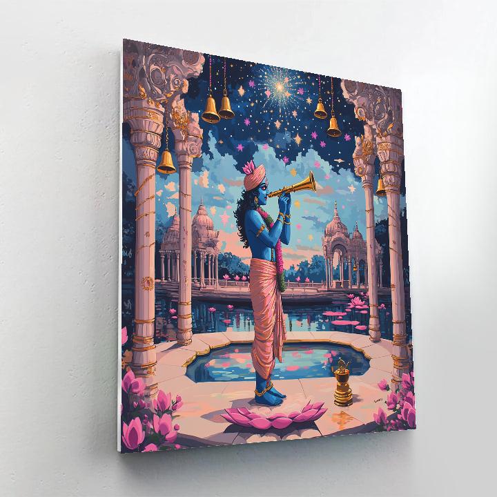 Krishna In The Lotus Observatory Pavilion Numbered painting kits