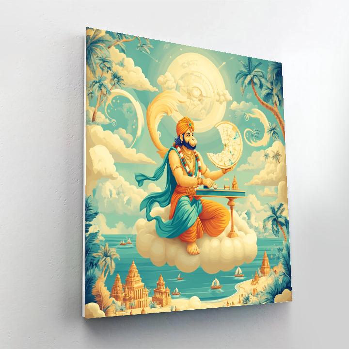 Hanuman Wind Map Cartographer Numbered painting kits