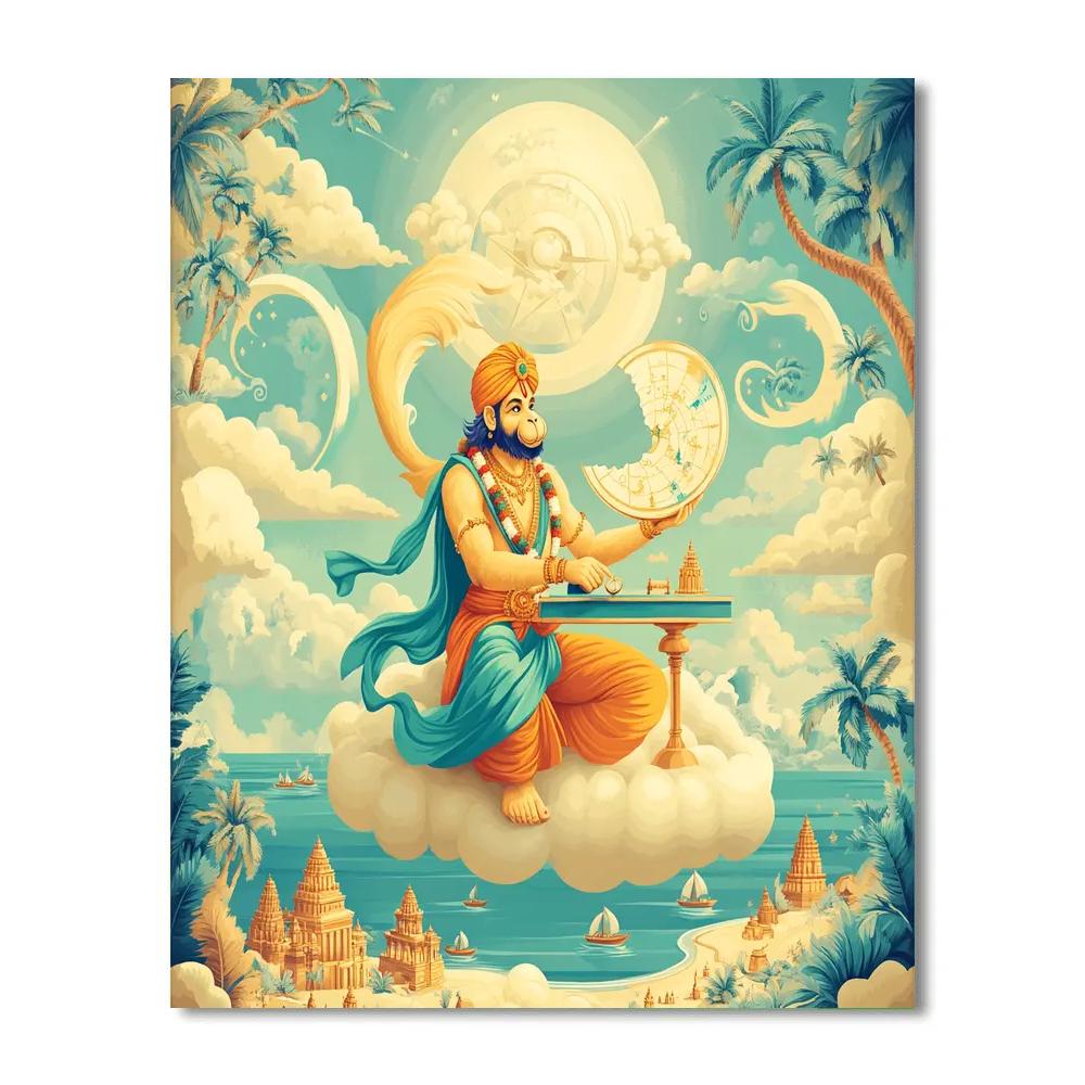 Hanuman Wind Map Cartographer Numbered painting kits
