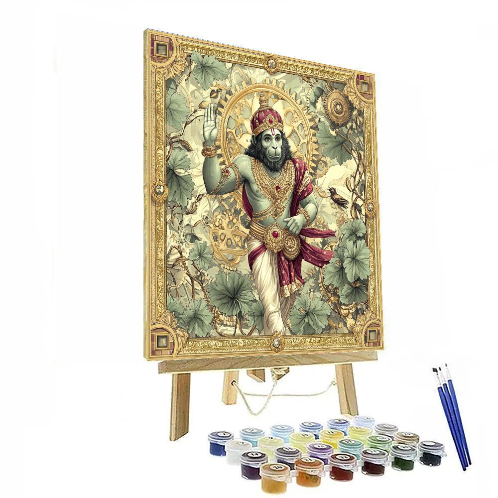 Clockwork Garden With Hanuman Guardian paint by numbers
