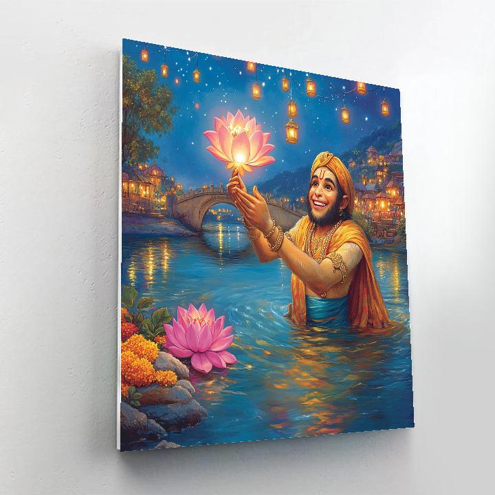 River Lantern Festival Hanuman paint by numbers