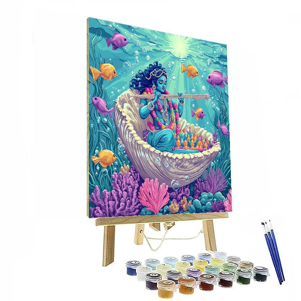 Krishna And The Coral Conch Reef Concert Numbered painting kits