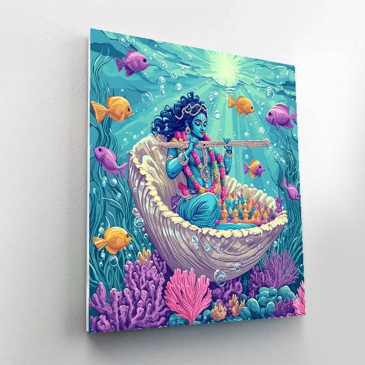 Krishna And The Coral Conch Reef Concert Numbered painting kits