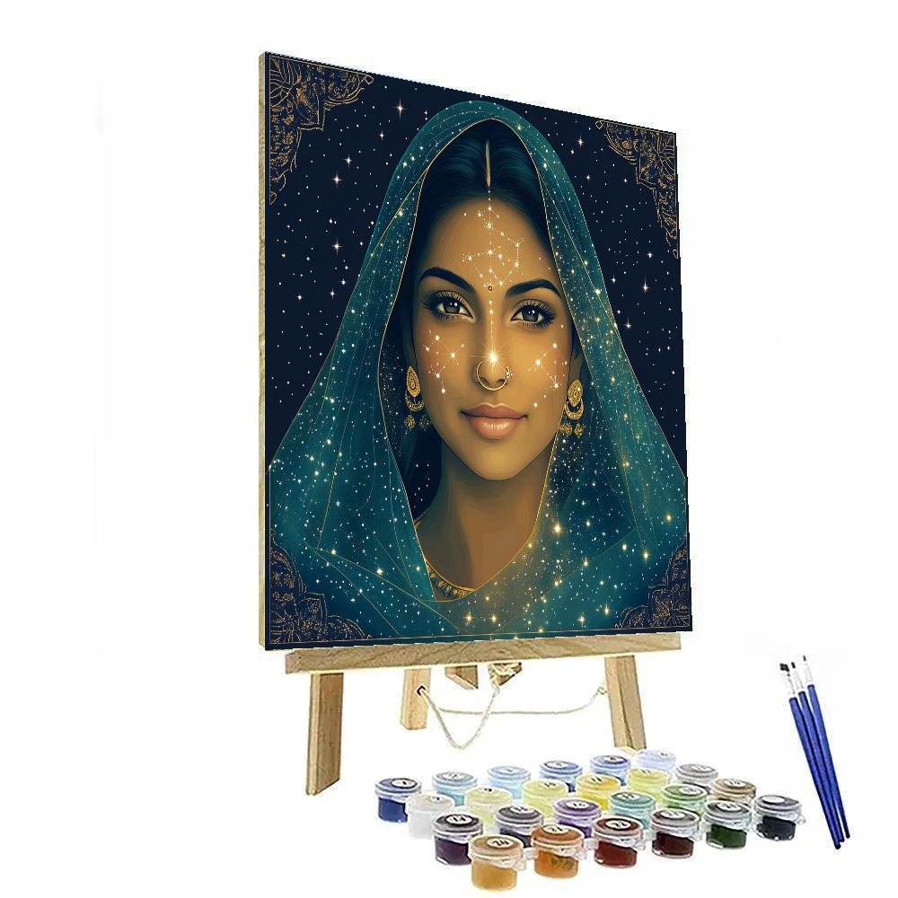 Parvati Constellation Veil Portrait paint by numbers