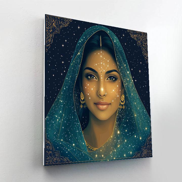 Parvati Constellation Veil Portrait paint by numbers