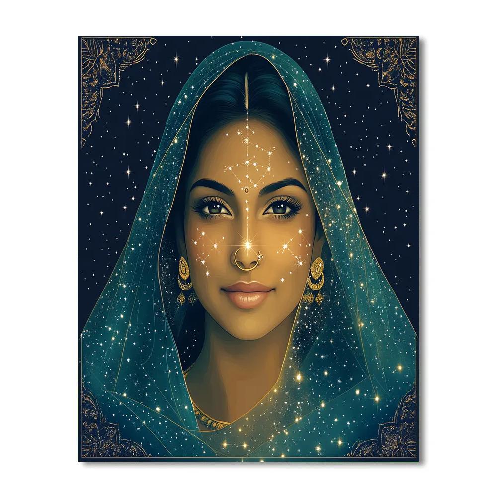 Parvati Constellation Veil Portrait paint by numbers