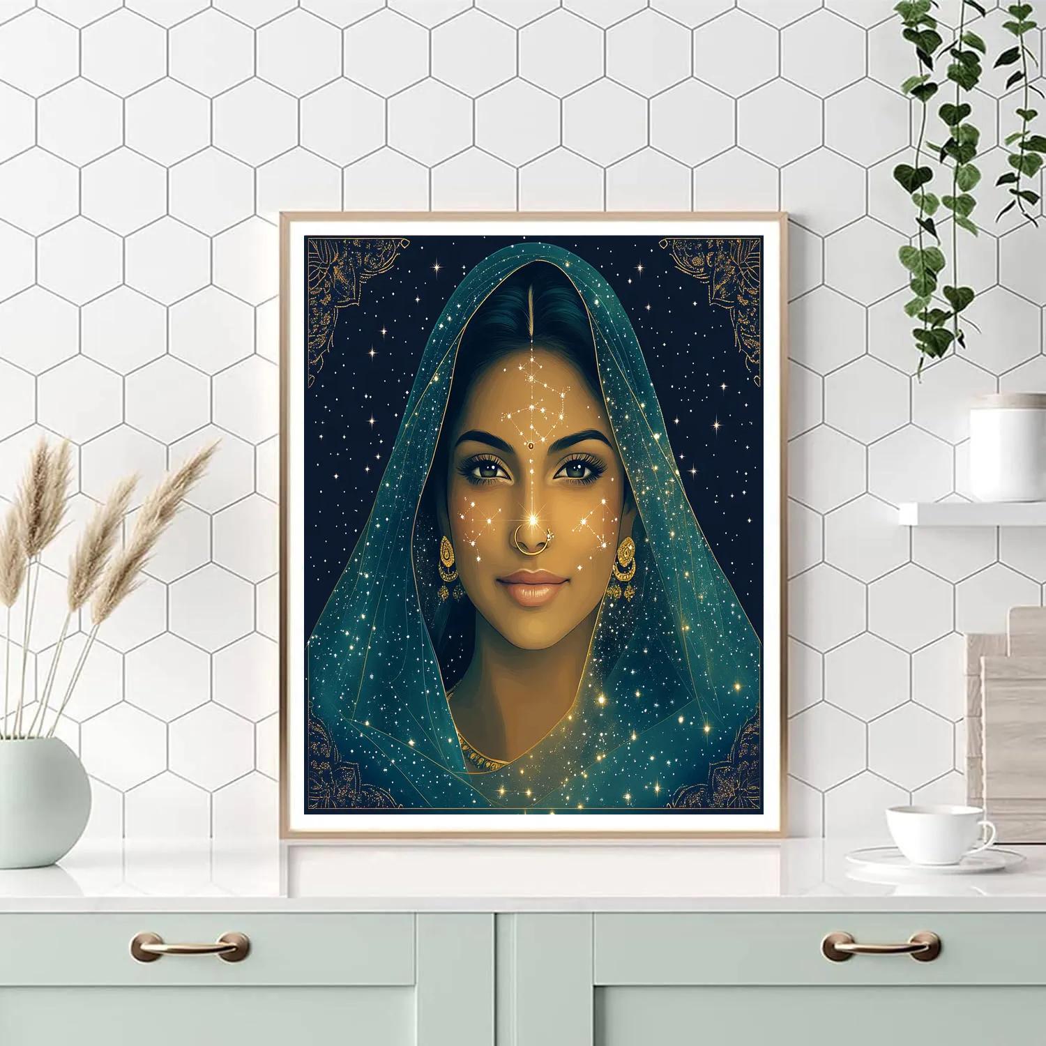 Parvati Constellation Veil Portrait paint by numbers