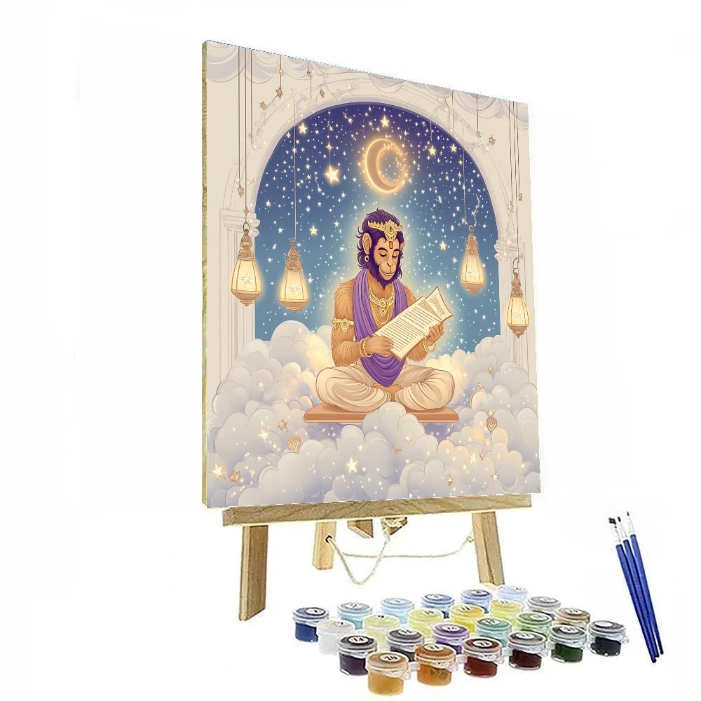 Hanuman Star Library In The Clouds paint by number