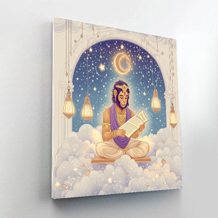 Hanuman Star Library In The Clouds paint by number