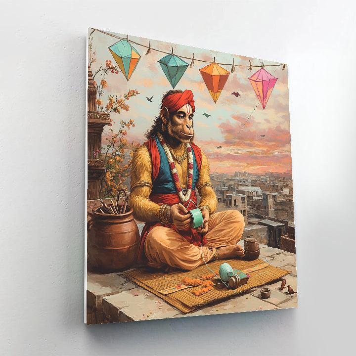 Hanuman Kite Workshop Rooftop Number painting