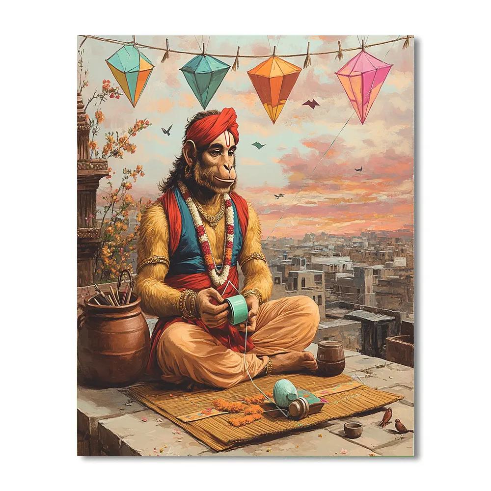 Hanuman Kite Workshop Rooftop Number painting