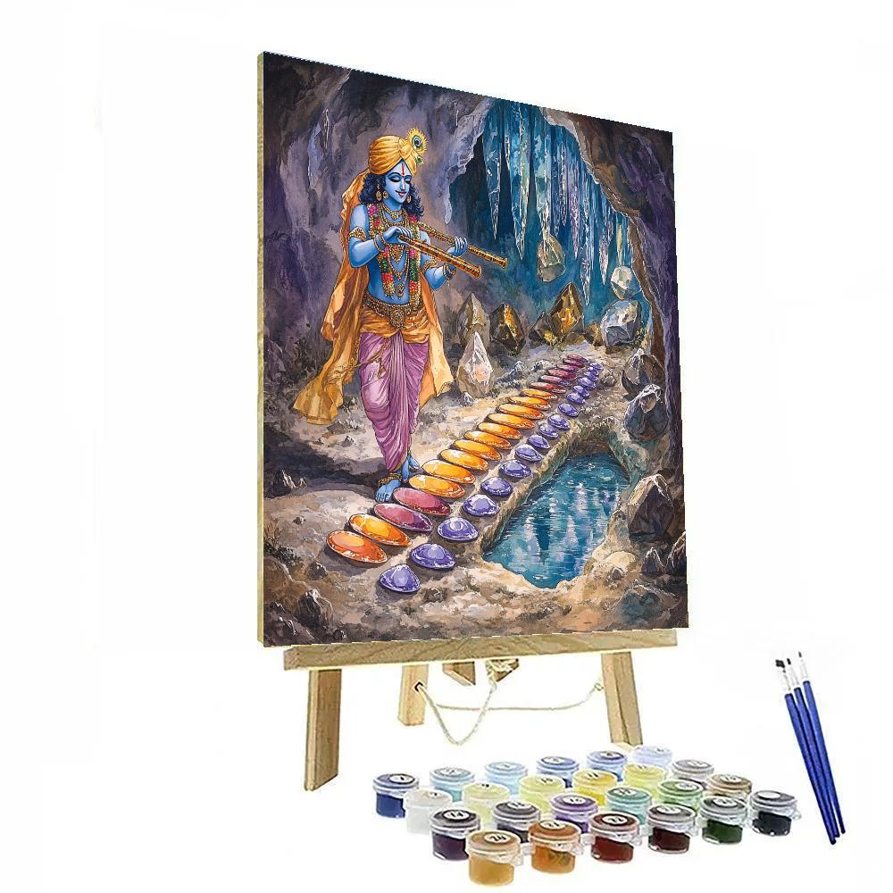 Krishna And The Crystal Cave Of Singing Stones Painting by numbers kit