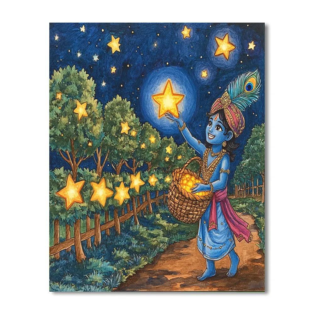 Krishna And The Star Orchard Harvest paint by numbers