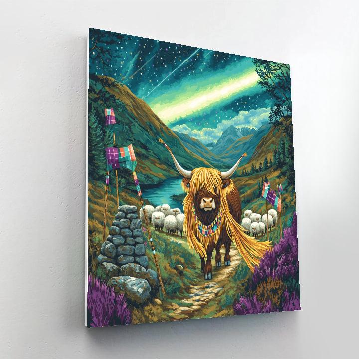 Aurora Glen Highland Cow Parade DIY paint by numbers