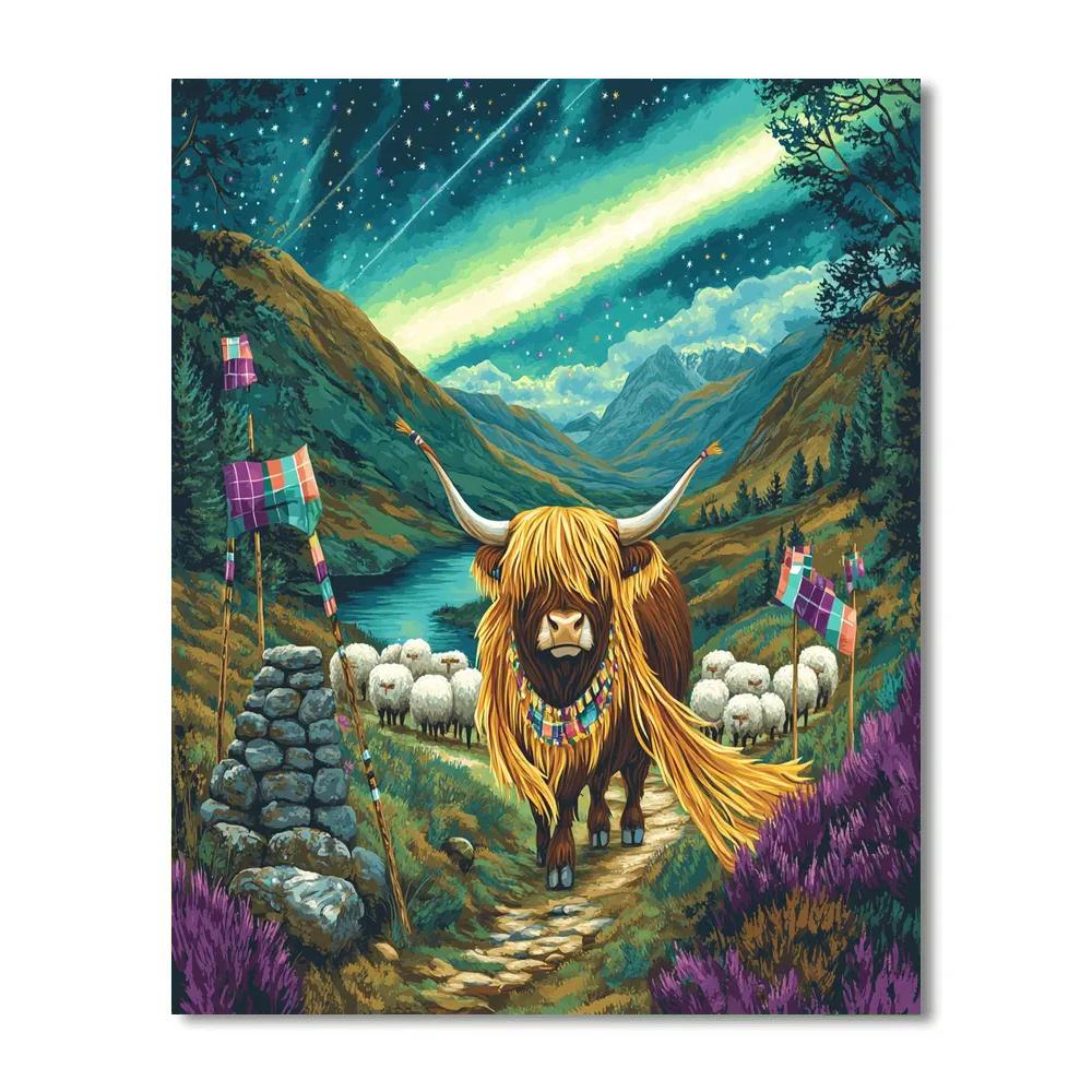 Aurora Glen Highland Cow Parade DIY paint by numbers