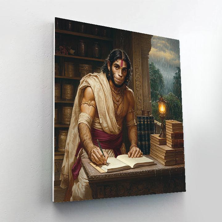 Hanuman Candlelit Study Nook Paint by numbers art
