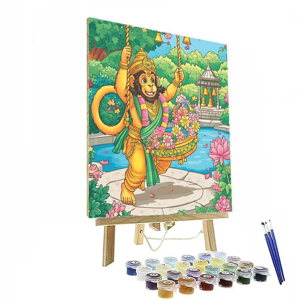 Hanuman Garden Swing Blessing paint by number