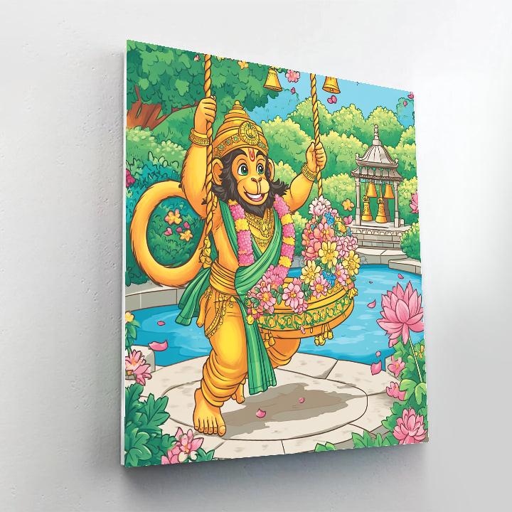 Hanuman Garden Swing Blessing paint by number