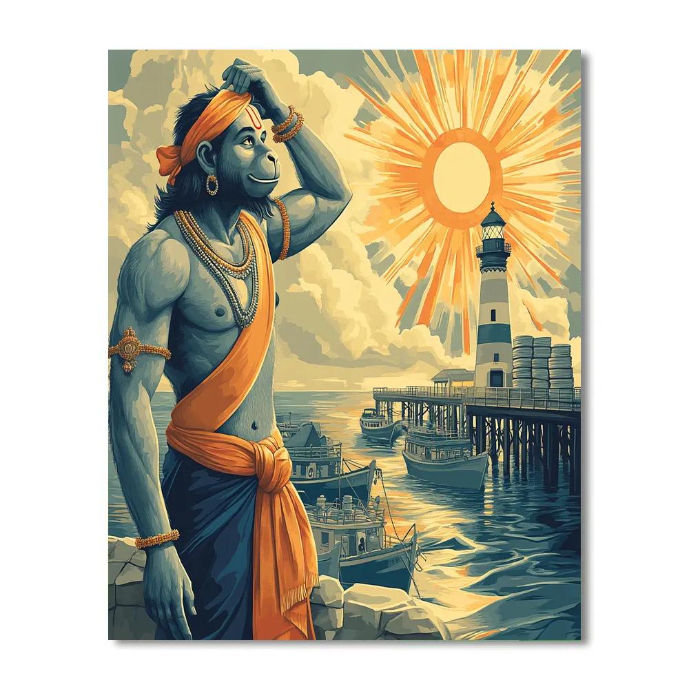Hanuman Sunrise Harbor Watch Paint by numbers kits