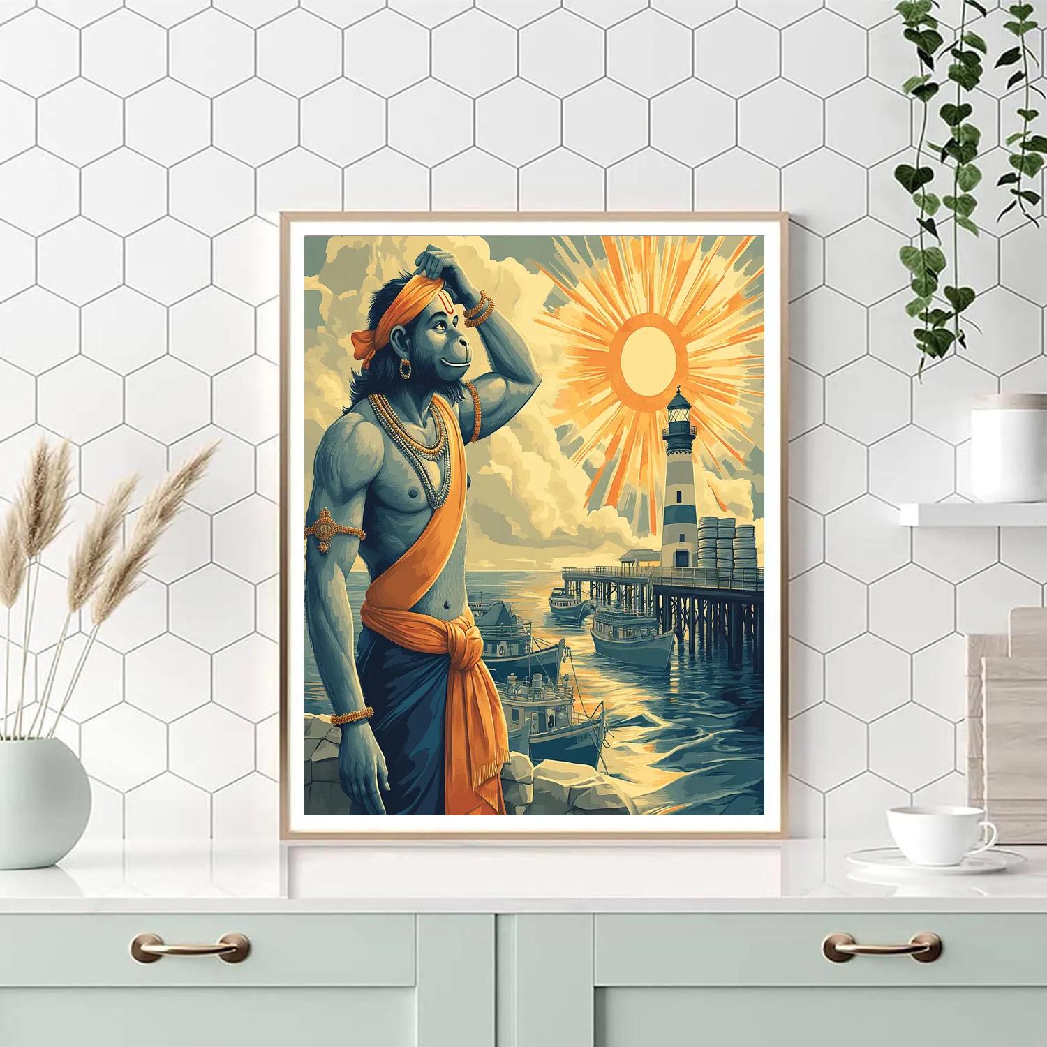 Hanuman Sunrise Harbor Watch Paint by numbers kits