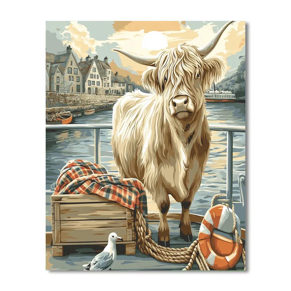 Dawn Ferry Highland Cow painting number kit