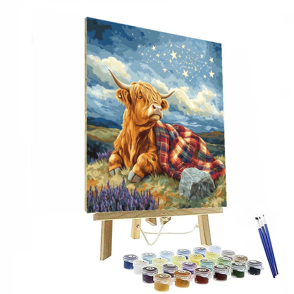 Stargazer Blanket Highland Cow Paint by numbers kits