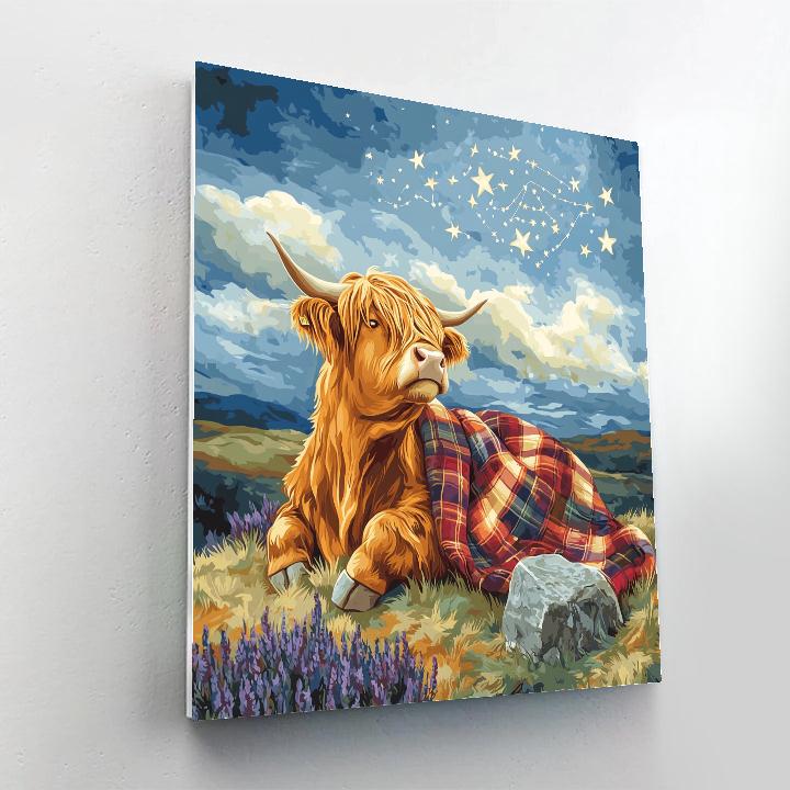 Stargazer Blanket Highland Cow Paint by numbers kits