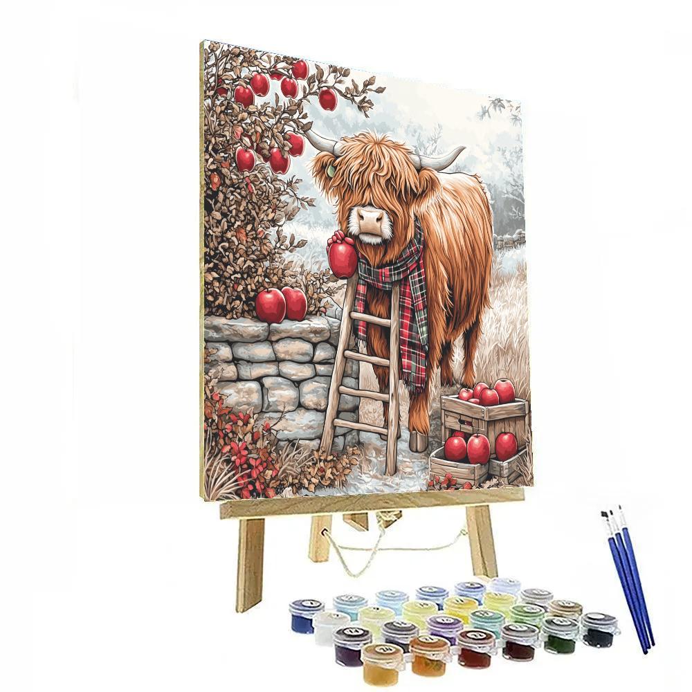Highland Cow Orchard Ladder Paint by numbers kits