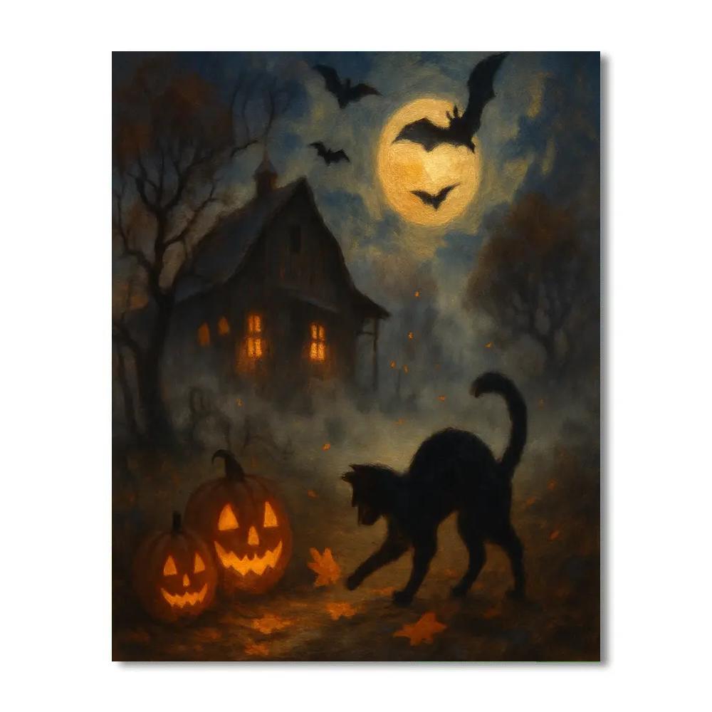 Lantern Mist Over The Hollow Orchard Paint by numbers art