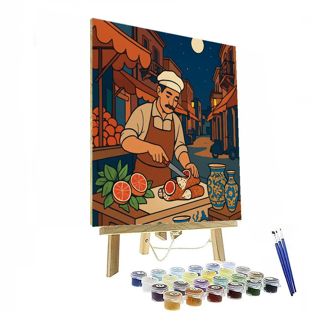Night Market Mosaic In Italy painting number kit