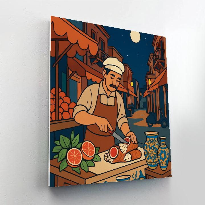 Night Market Mosaic In Italy painting number kit