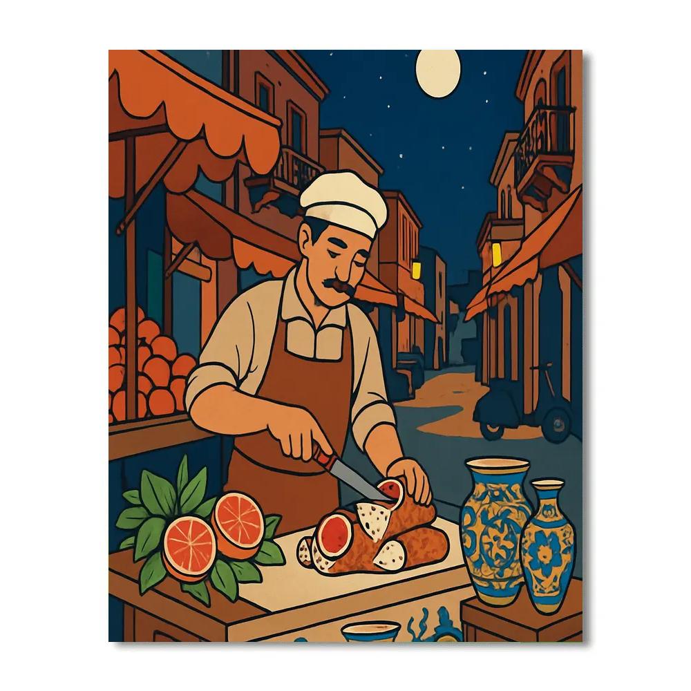 Night Market Mosaic In Italy painting number kit
