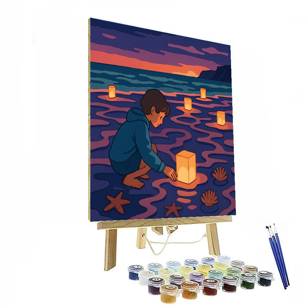 Tidepool Lantern Festival Beach Numbered painting kits