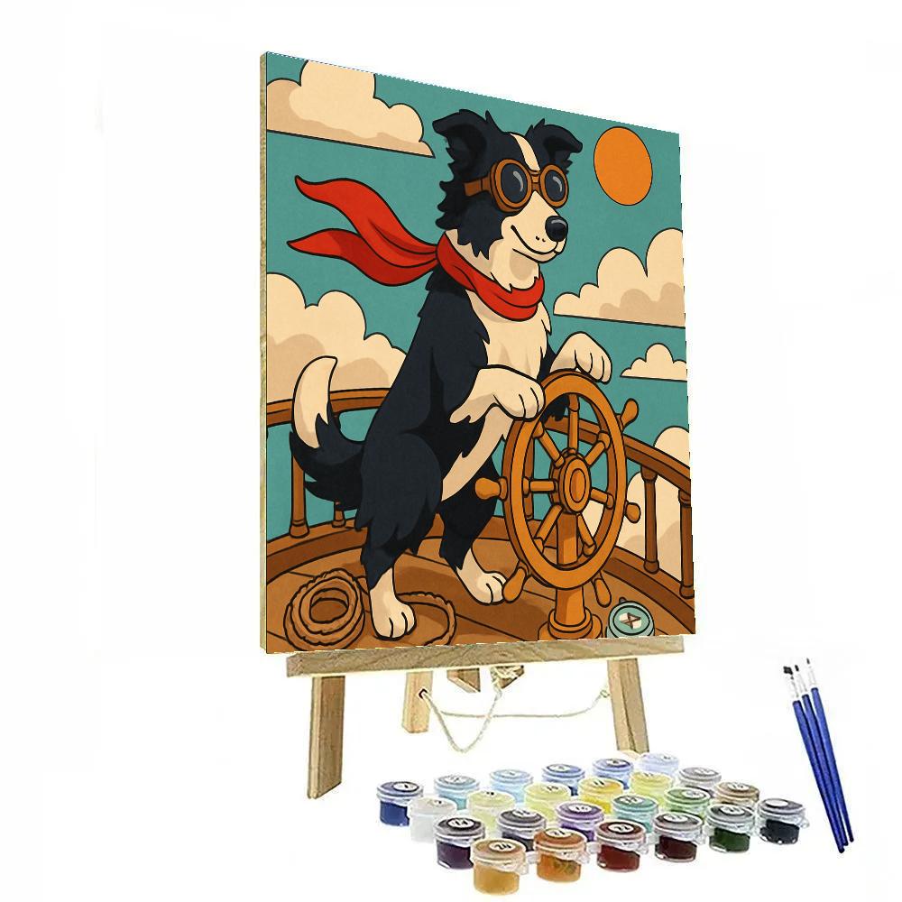 Clockwork Airship Dog Navigator paint by numbers