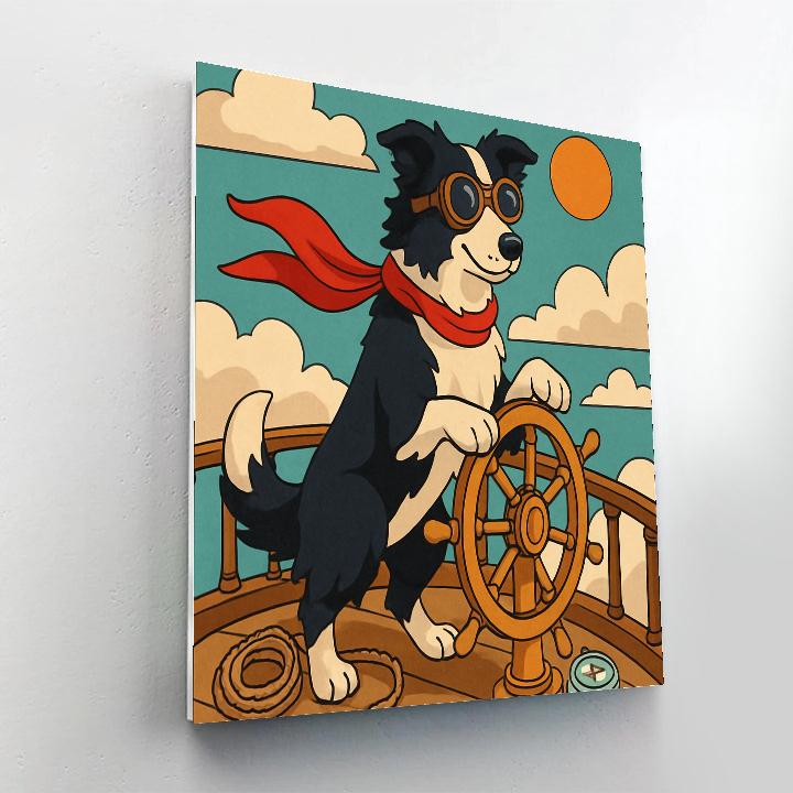 Clockwork Airship Dog Navigator paint by numbers