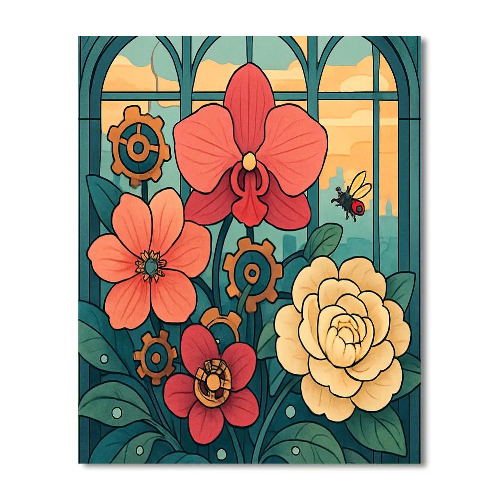 Clockwork Conservatory Flowers Paint by numbers kits