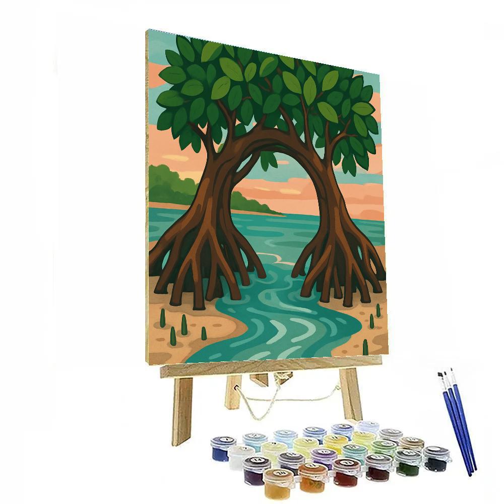 Tree In Tidal Mangrove Cathedral DIY paint by numbers