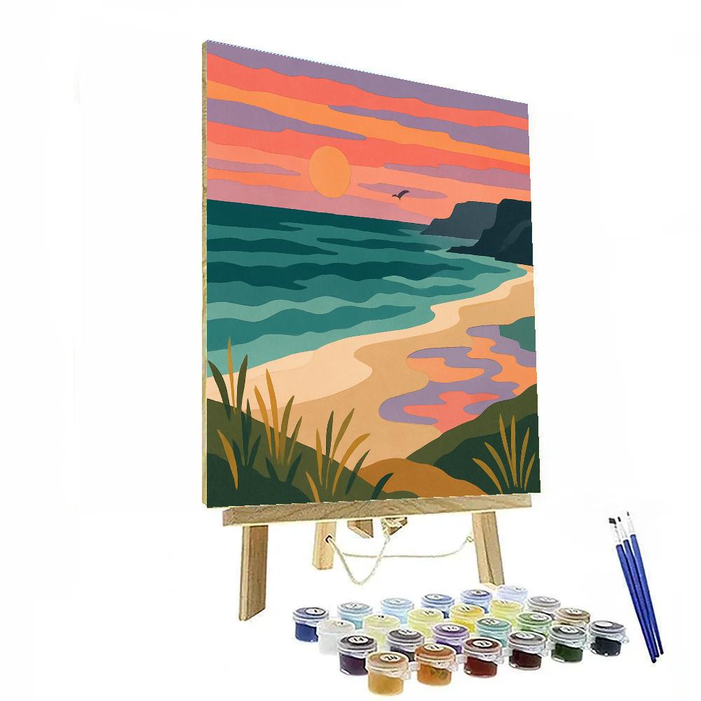 Whispering Coastline With Landscape Horizon paint by numbers