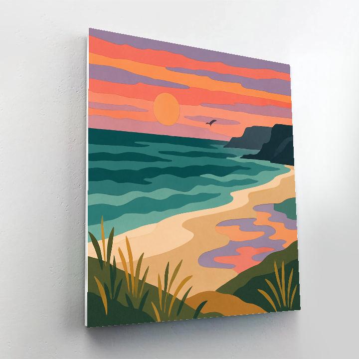 Whispering Coastline With Landscape Horizon paint by numbers