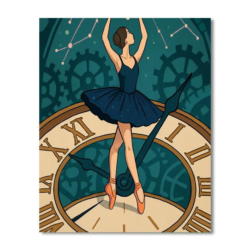 Starlit Clockwork Ballet Promenade paint by numbers