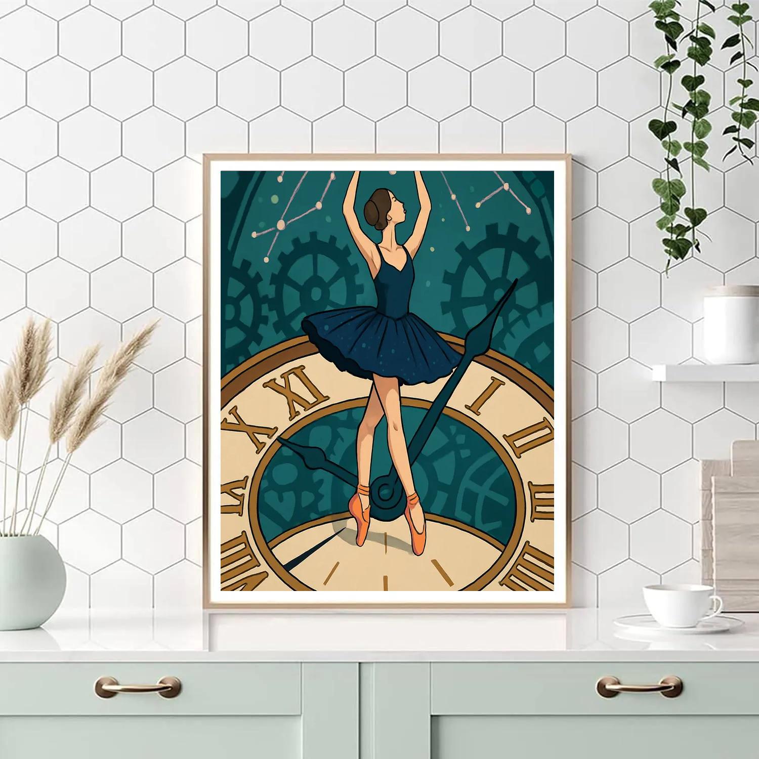 Starlit Clockwork Ballet Promenade paint by numbers