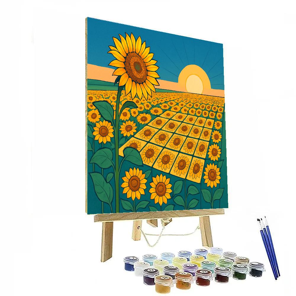Sunflower Solar Calendar Field Painting by numbers kit