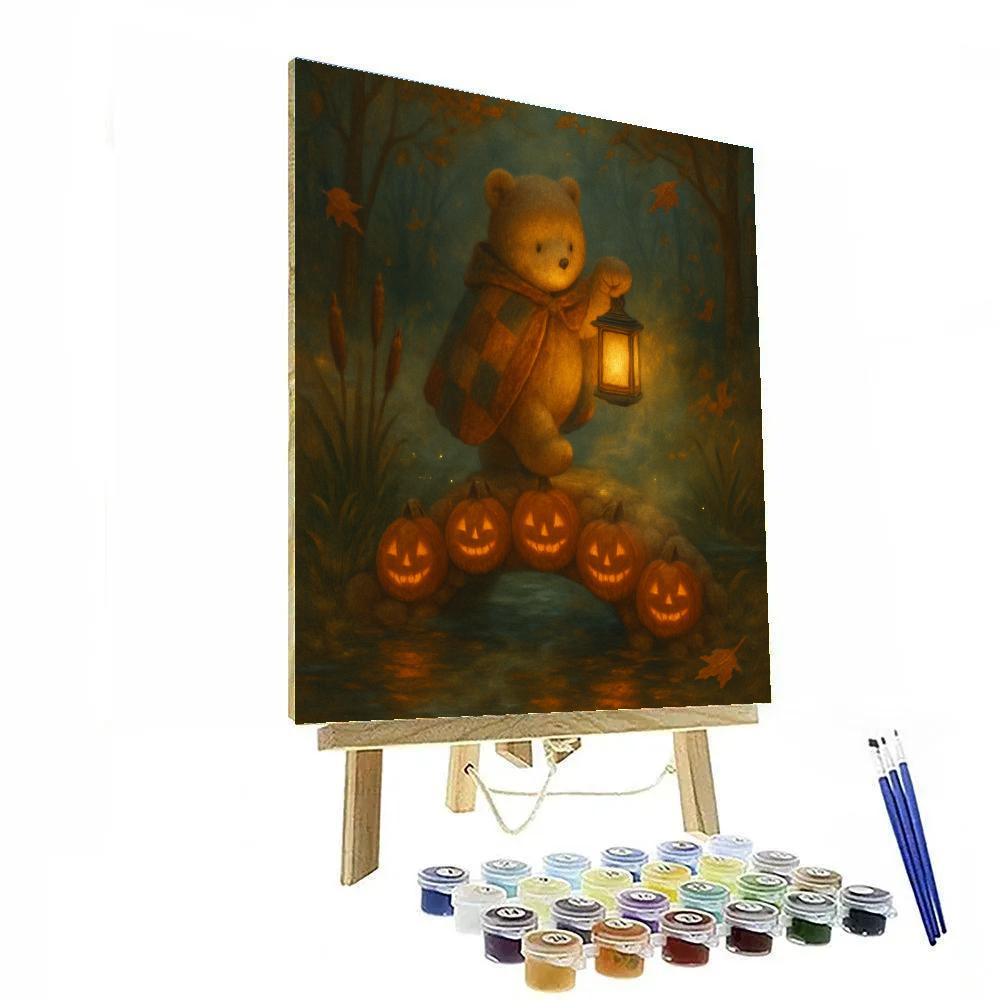 Lantern Bear And The Pumpkin Bridge Numbered painting kits