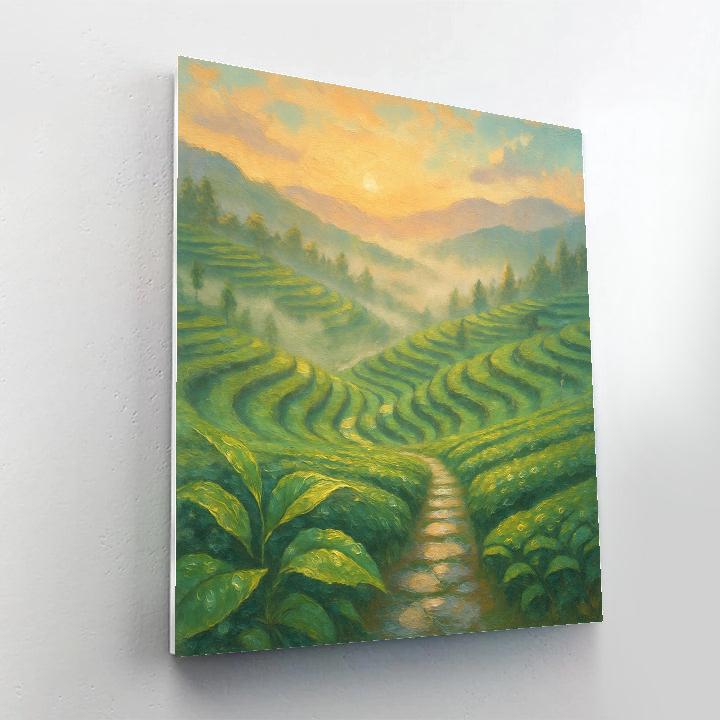 Apricot Dawn Over Terraced Tea Hills paint by color