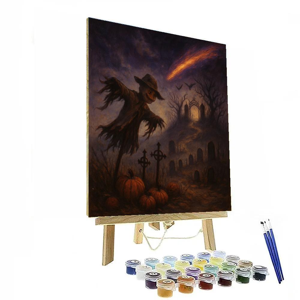The Comet Above Briarstone Cemetery Hill Painting by numbers kit